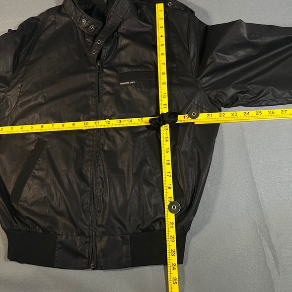 Vintage Members Only Rainbow Tag Bomber Jacket Black Full Zip Size 40 FLAWS - Picture 8 of 9